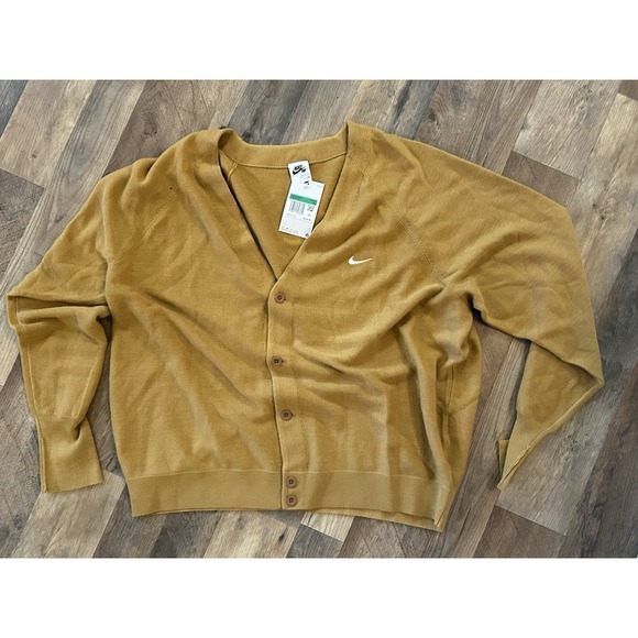 New! $135 Men's Nike SB Skate Cardigan in Elemental Gold, model DQ6306-722 XLG - Picture 3 of 5